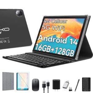 11inch Android 15 Tablet,Tablet with 128GB ROM 16GB RAM,4G LTE Tablet,5G WiFi+Cellular,MTK8786,Octa-Core, GPS,Dual Camera,1TB Expand,Incell Screen,HD Display,7000mAh,Face Unclock,Tablet with Keyboard